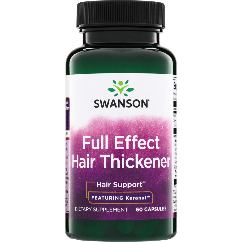 SWU1097 | Swanson Full Effect Hair Thickener, Hair Support featuring Keranat, 60 capsules bottle front - Thumbnail