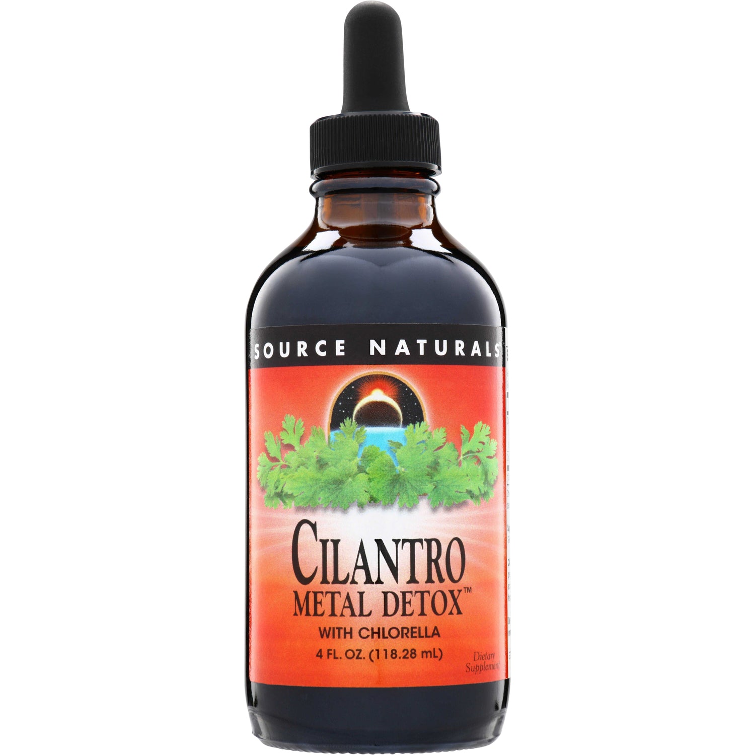 SN234 | Source Naturals Cilantro Metal Detox with Chlorella 4 fl oz dropper bottle, front label