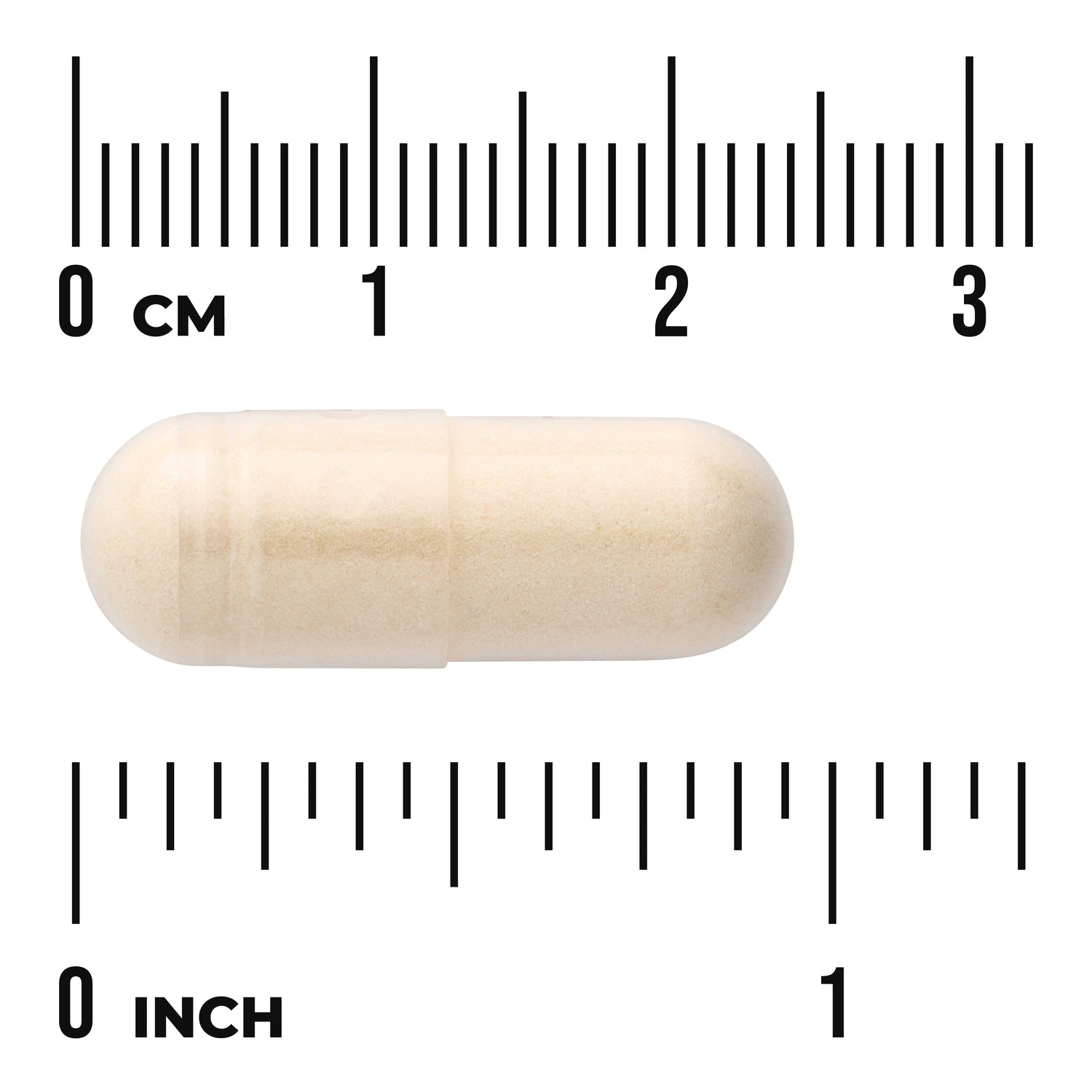 SW1807 | Beige capsule with centimeter and inch ruler for size