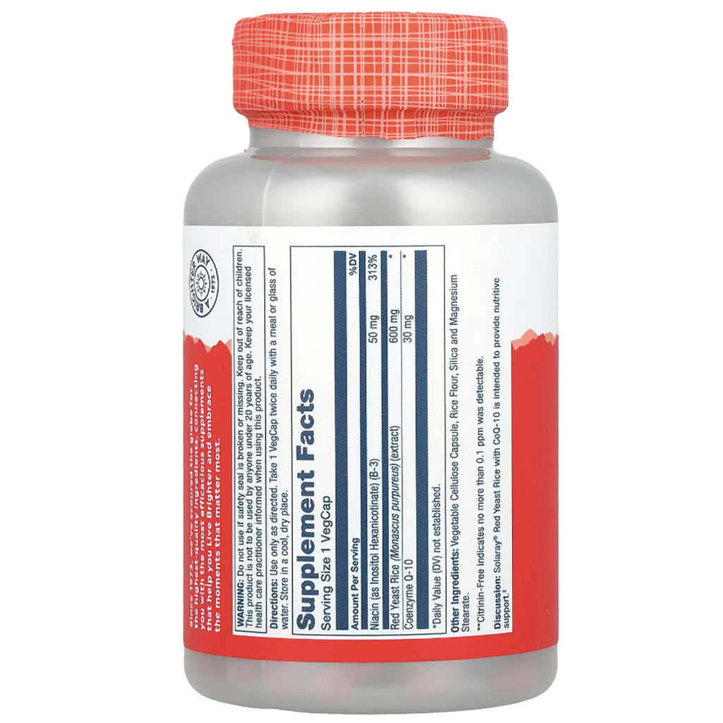 SLR181 | Back of supplement bottle showing Supplement Facts panel, red patterned cap, and red label - Thumbnail