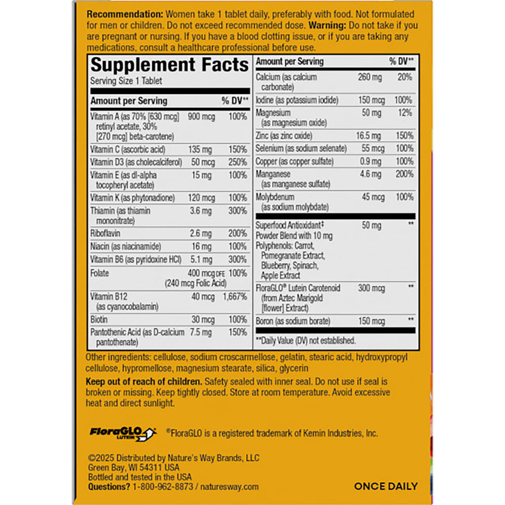 NW1014 | back label showing Supplement Facts panel, dosage recommendation, ingredients and warnings - Thumbnail