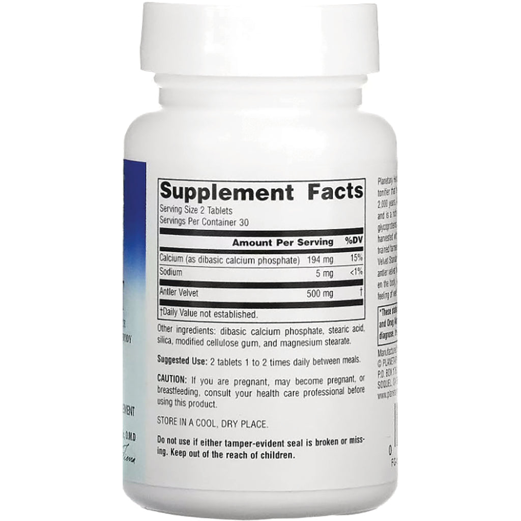 PF095 | back of white supplement bottle showing Supplement Facts panel and dosage and caution text - Thumbnail