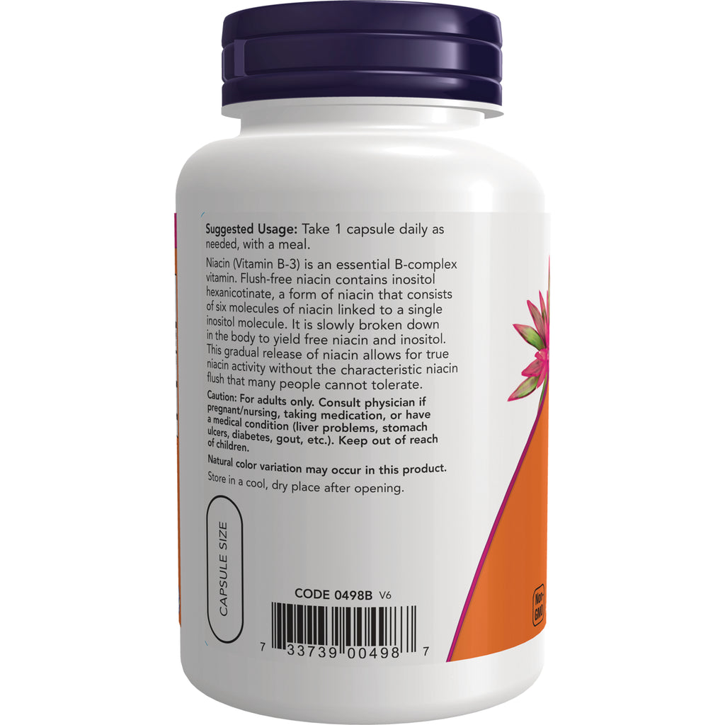 NWF604 | Back of white supplement bottle showing Suggested Usage Take 1 capsule daily, warnings, barcode, and purple cap - Thumbnail