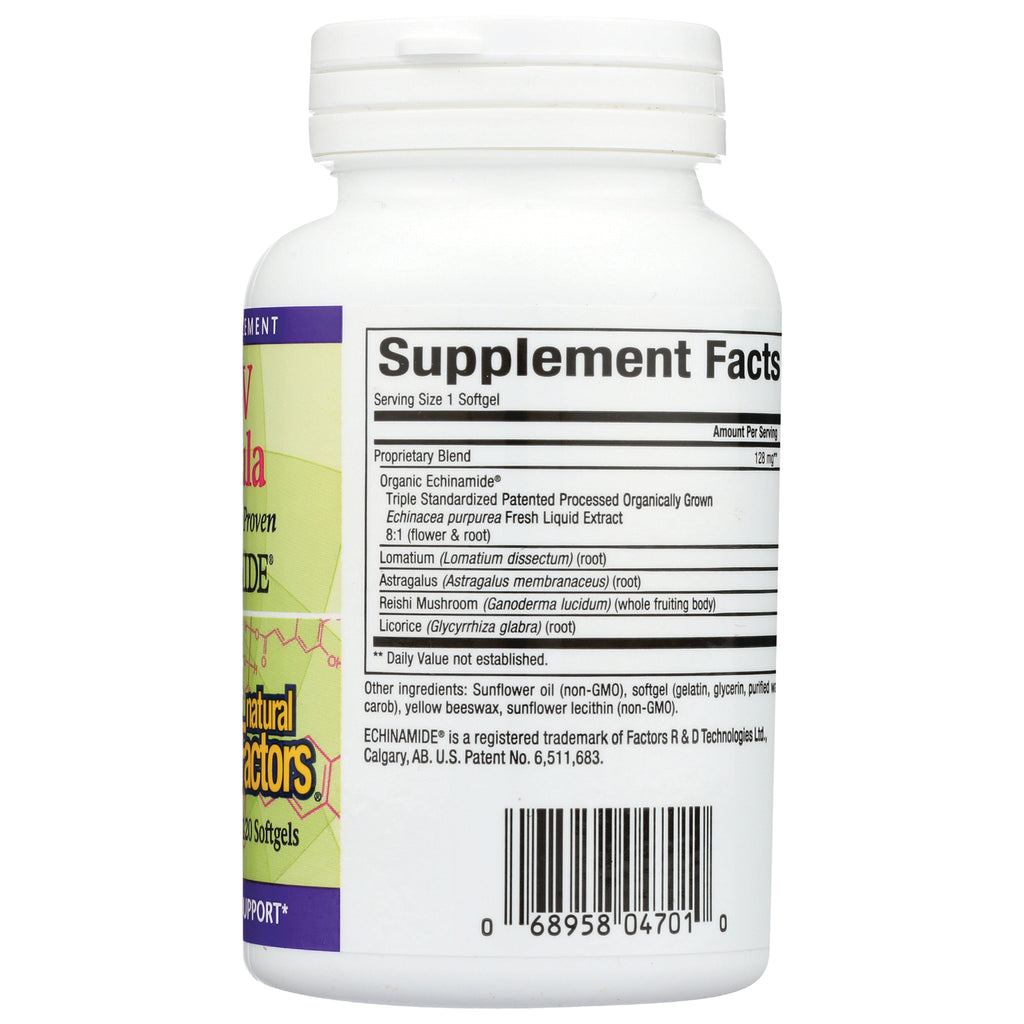 NFC105 | back of white supplement bottle showing Supplement Facts panel, ingredients list, and barcode - Thumbnail