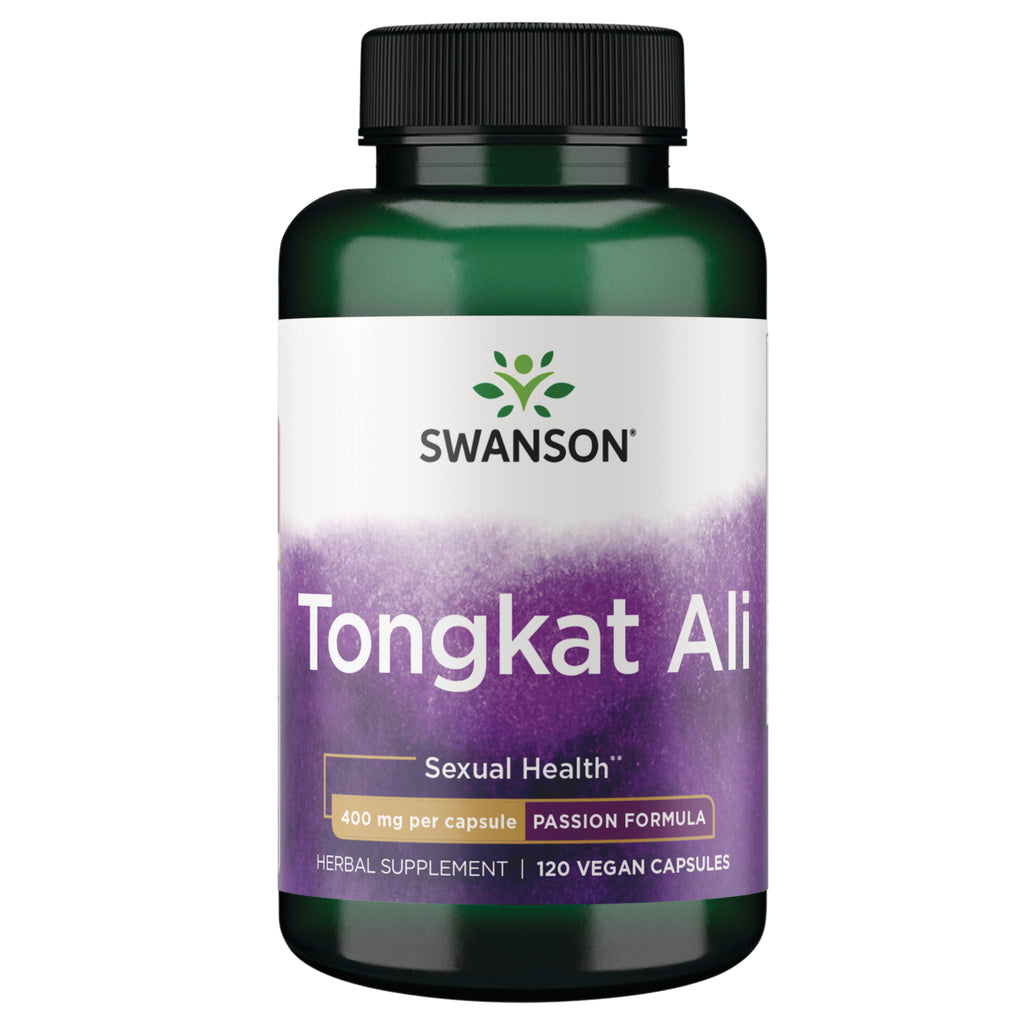 SWP013 | Swanson Tongkat Ali herbal supplement bottle, 120 vegan capsules, 400 mg per capsule, Passion Formula - Thumbnail
