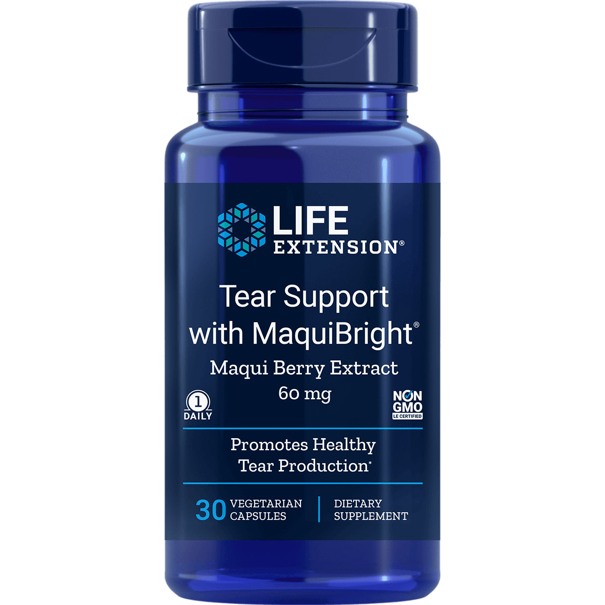 LE357 | Life Extension Tear Support bottle, MaquiBright maqui berry extract 60 mg, 30 vegetarian capsules