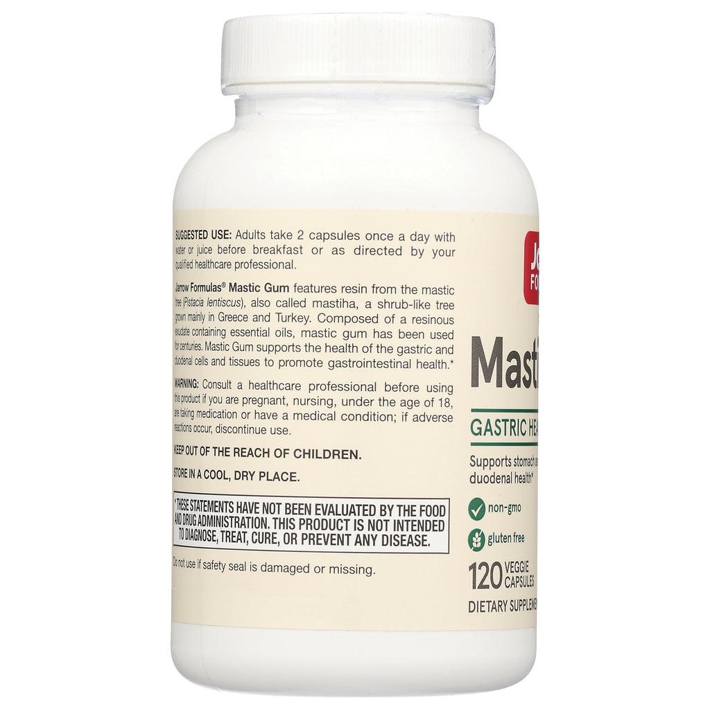 JR323 | back label of white supplement bottle showing suggested use, warnings, and 120 veggie capsules - Thumbnail