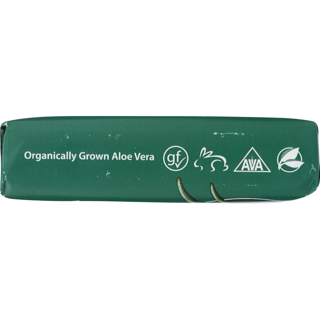 RA008 | green product side showing text Organically Grown Aloe Vera and certification icons (gluten free, cruelty free, AVA, leaf) - Thumbnail
