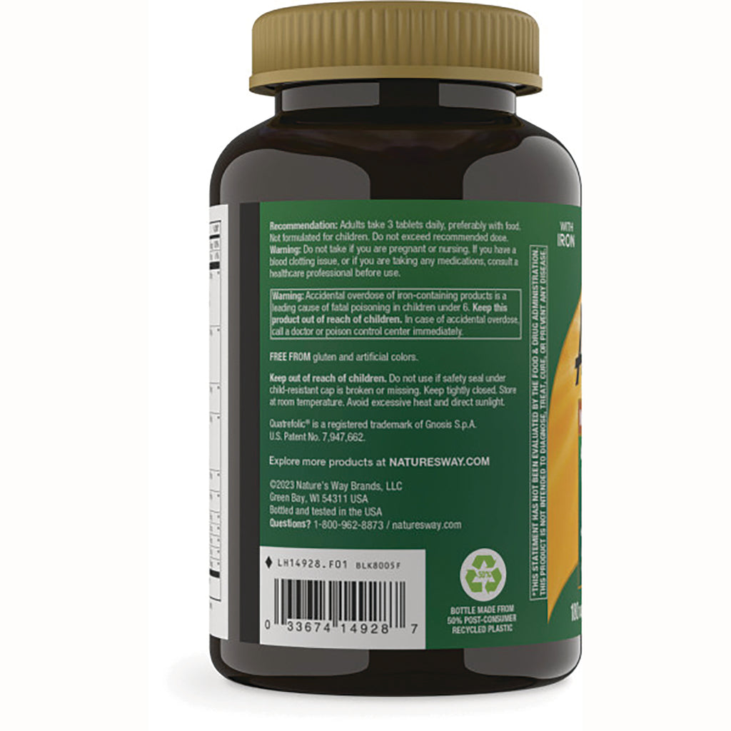 NW654 | back label of brown supplement bottle showing warnings, directions and barcode - Thumbnail