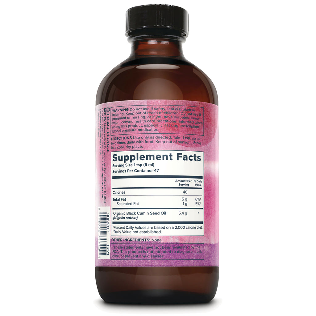 HTG107 | Back label showing Supplement Facts, directions, and ingredients on a brown glass bottle - Thumbnail