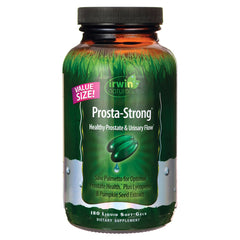 IR106 | Prosta-Strong green bottle front label by Irwin Naturals, healthy prostate and urinary flow, 180 liquid soft-gels