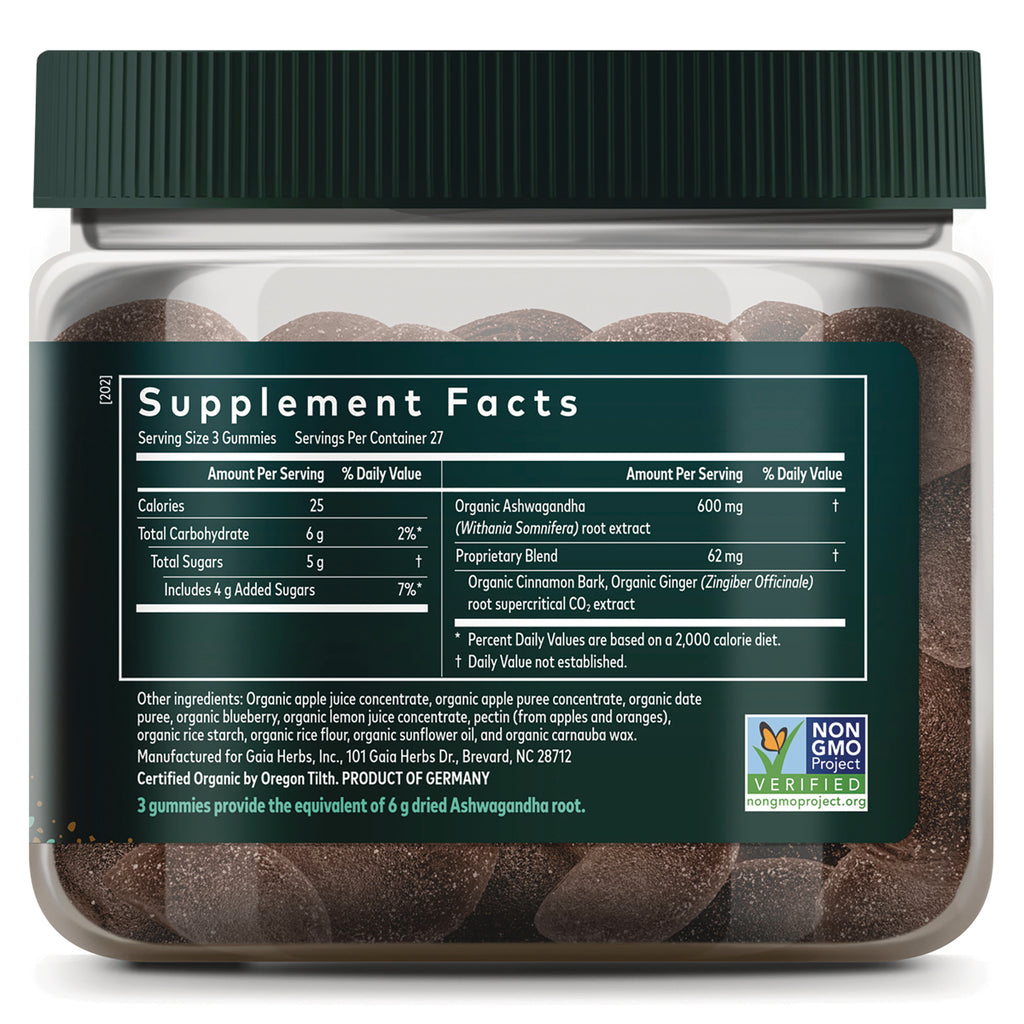 GH140 | Back of glass jar showing Supplement Facts label, ingredients list, and USDA ORGANIC badge - Thumbnail