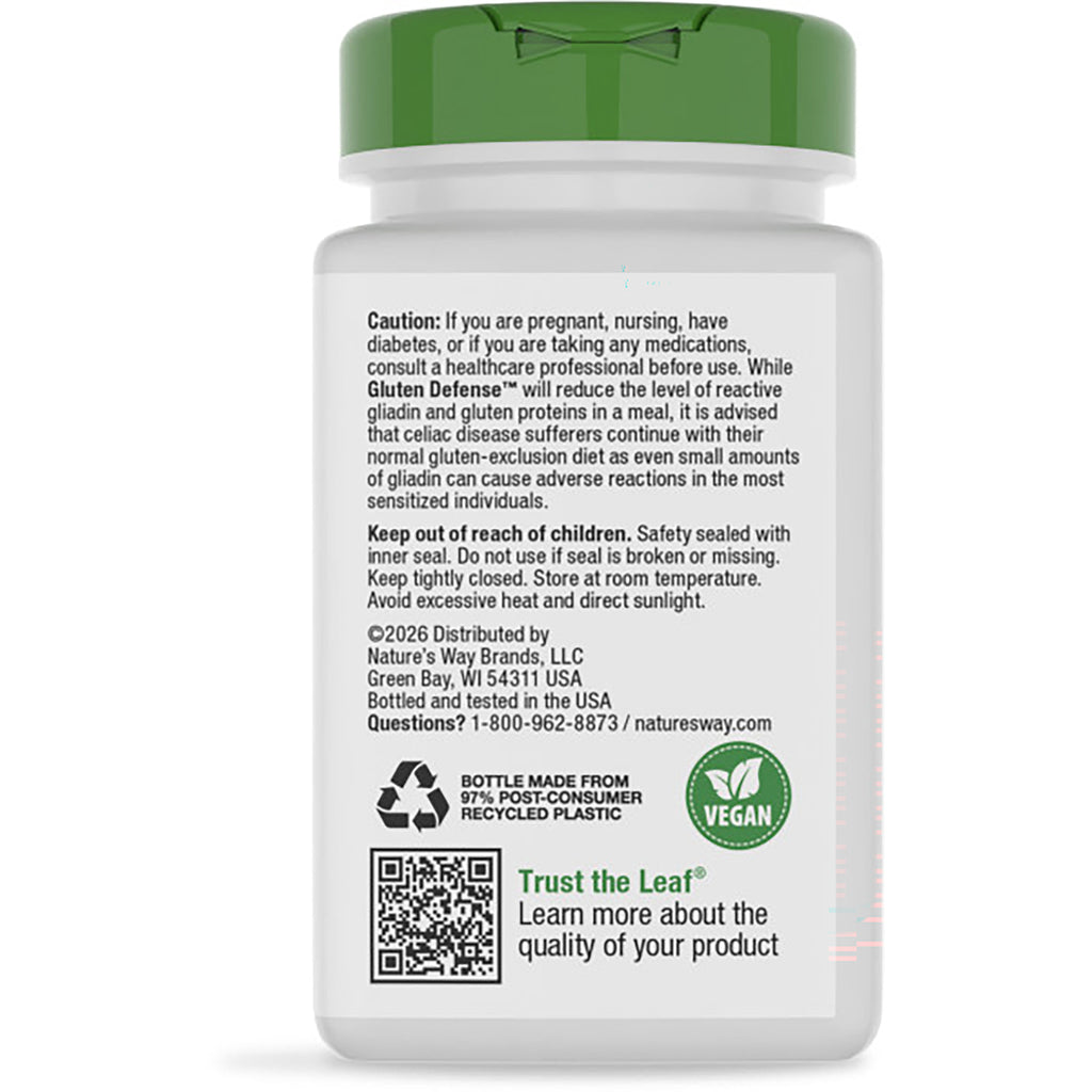 ET355 | back label of brown supplement bottle showing Helps Digest Wheat and Dairy heading, warning text and barcode - Thumbnail