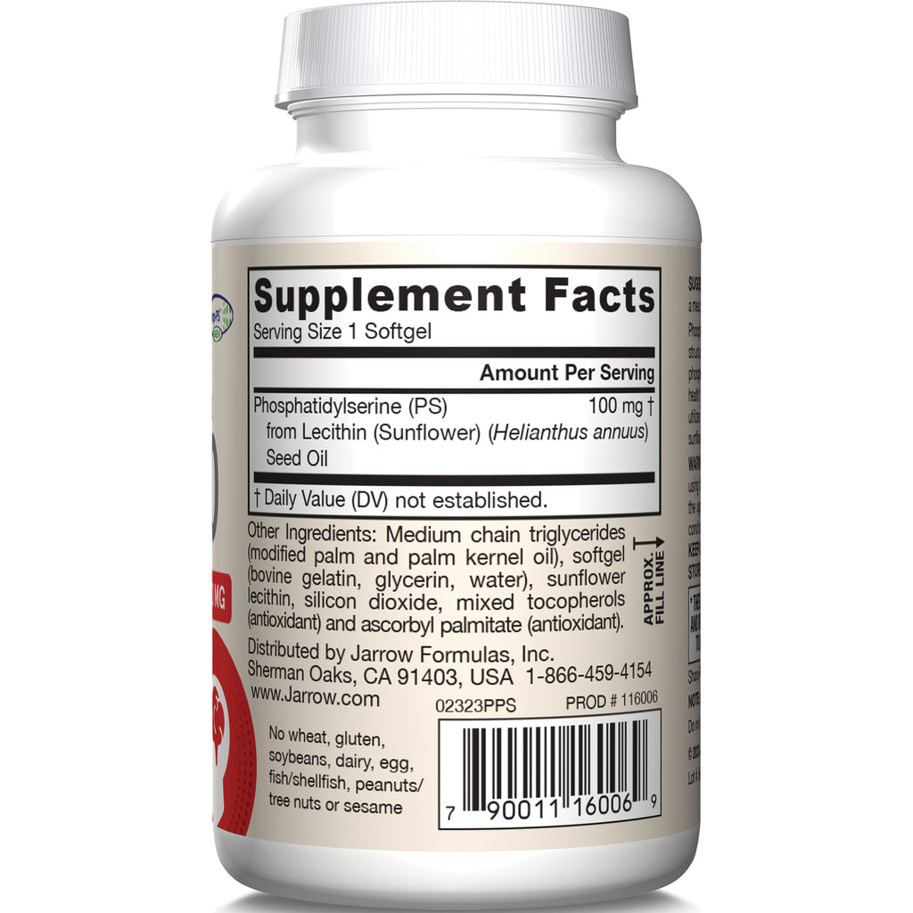 JR035 | Supplement facts panel and ingredient text on back of white supplement bottle, serving size 1 softgel - Thumbnail