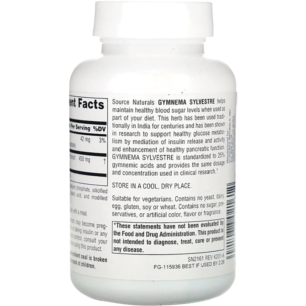 SN562 | Back label with Supplement Facts and Gymnema Sylvestre description - Thumbnail