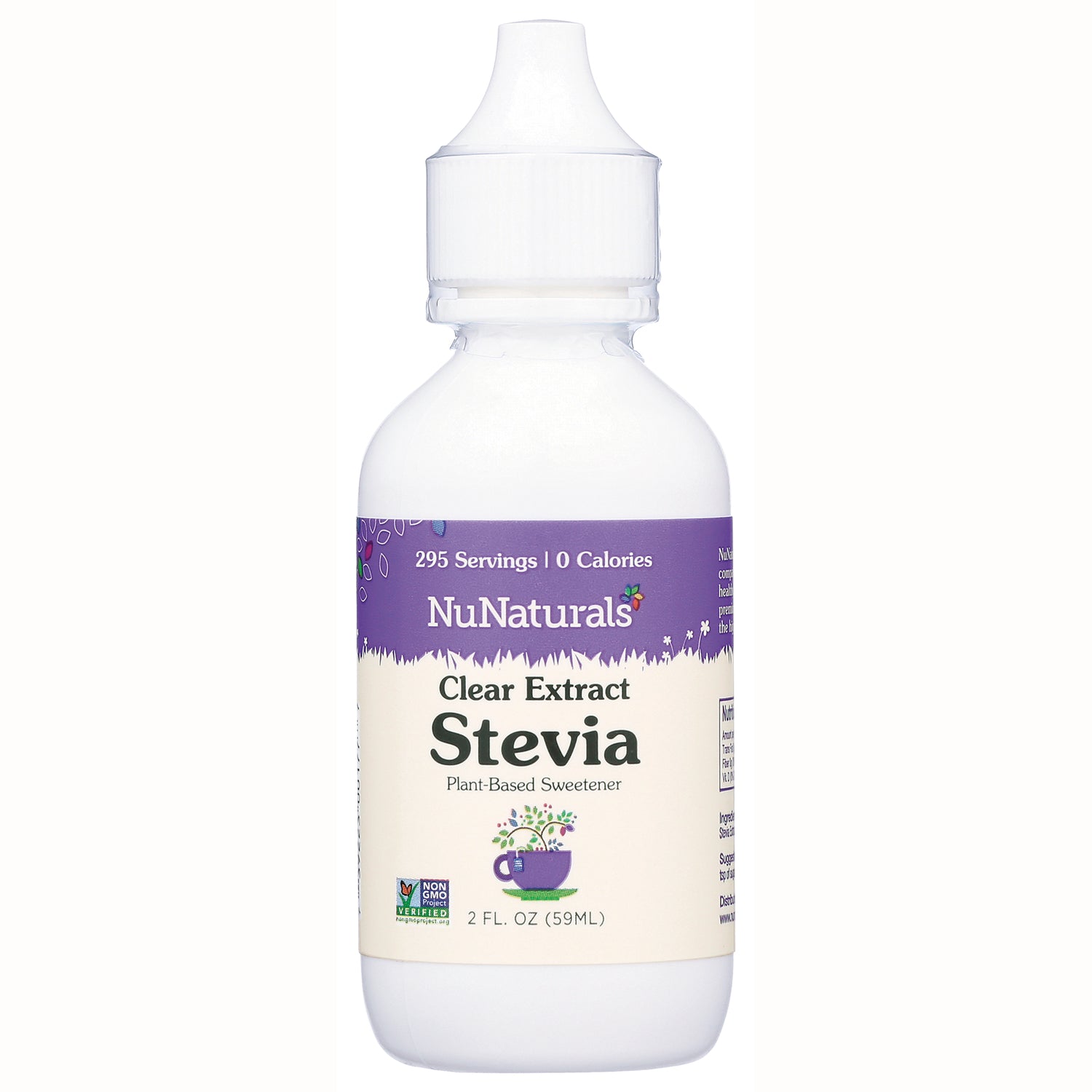 NN051 | NuNaturals Clear Extract Stevia 2 fl oz front bottle label