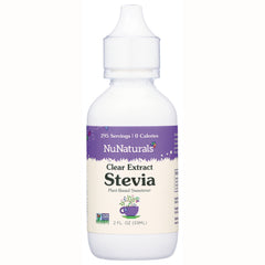 NN051 | NuNaturals Clear Extract Stevia 2 fl oz front bottle label