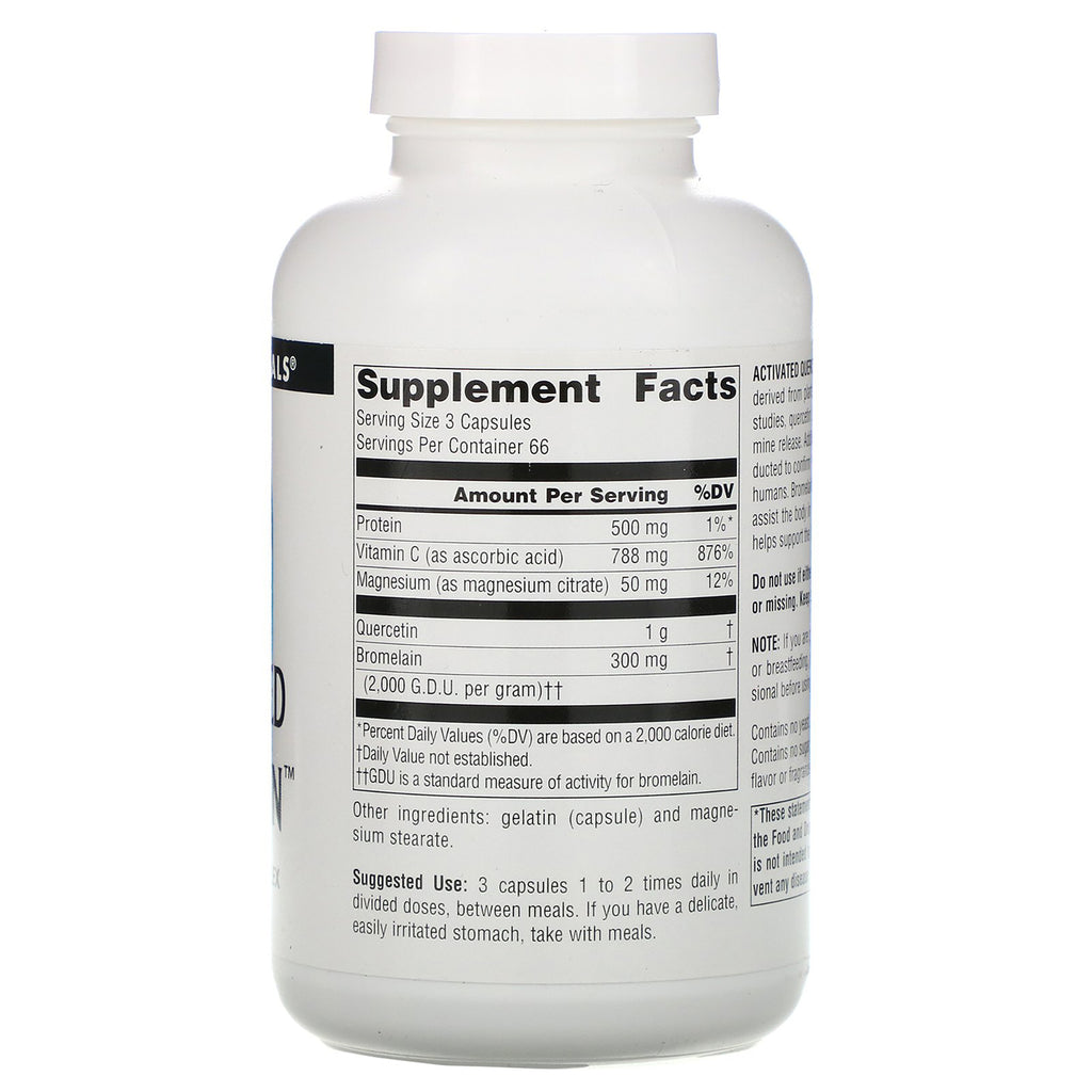 SN833 | Back label with Supplement Facts panel, serving size 3 capsules, servings per container 66 - Thumbnail