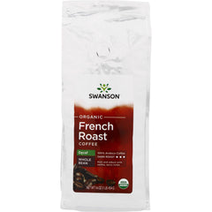 SWF089 | Swanson Organic French Roast Coffee Decaf Whole Bean, Dark Roast, 100% Arabica, USDA Organic, 16 oz bag