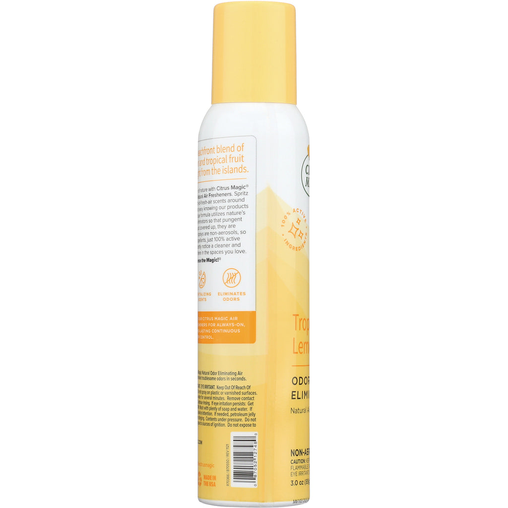 CTM016 | Back of yellow tropical lemon air freshener can showing ingredients, directions, and barcode - Thumbnail