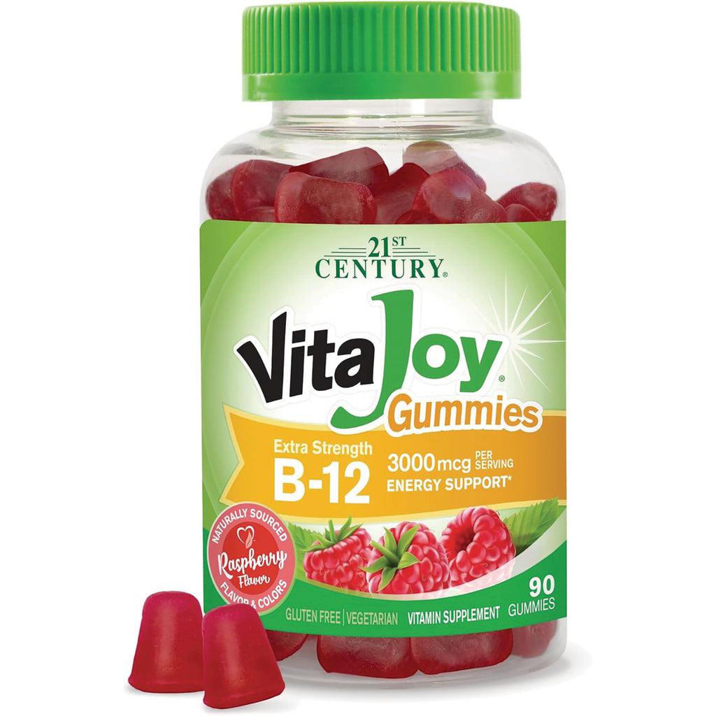 CNT284 | 21st Century VitaJoy Gummies B-12 bottle, raspberry flavor, 90 gummies, 3000 mcg per serving - Thumbnail