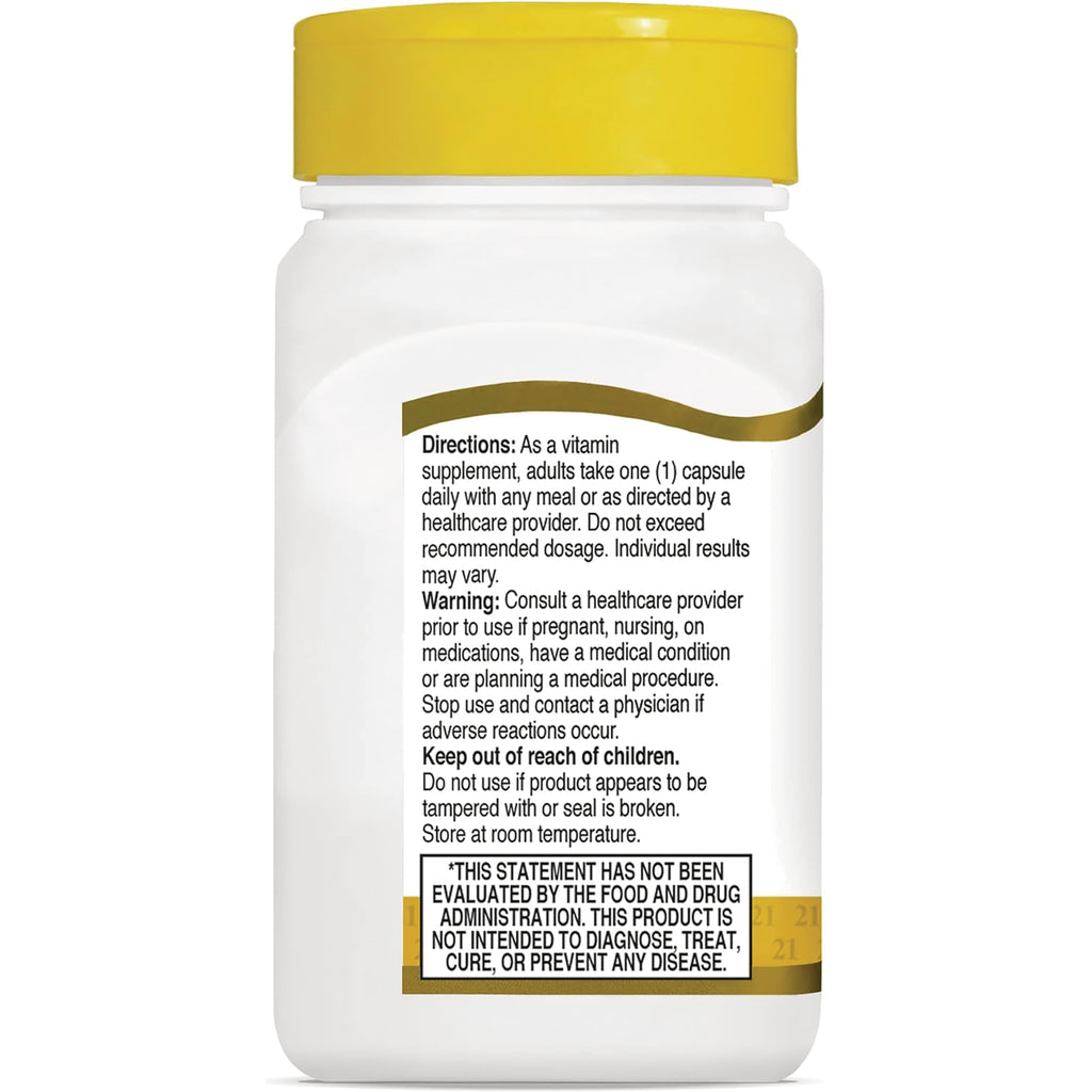 CNT015 | back label of white supplement bottle showing directions, warnings, and disclaimer text - Thumbnail