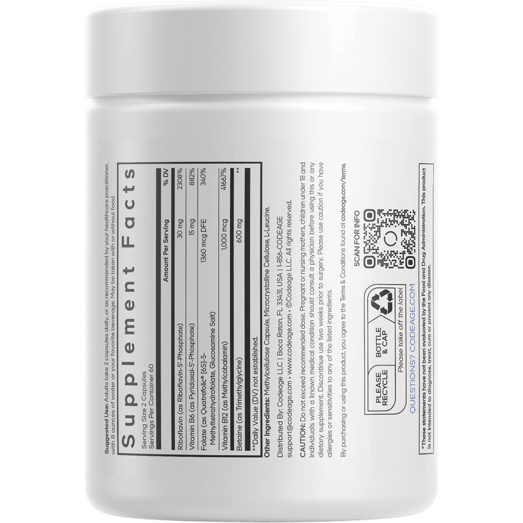 CDG030 | Supplement facts panel with nutrition table, ingredient list, QR code and recycle symbol on white bottle - Thumbnail