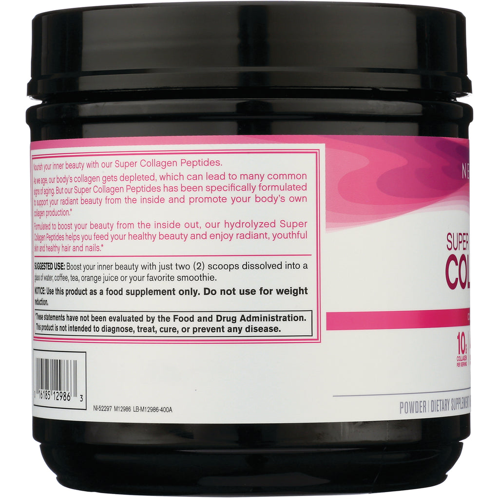 NEC029 | back label of collagen powder showing product infographic with suggested use and warnings - Thumbnail