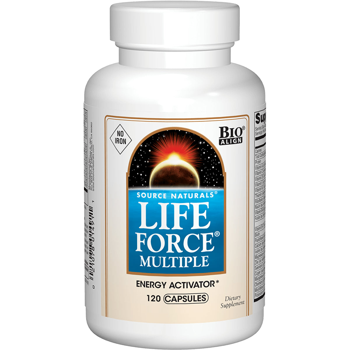 SN488 | Source Naturals Life Force Multiple Energy Activator, 120 capsules, No Iron