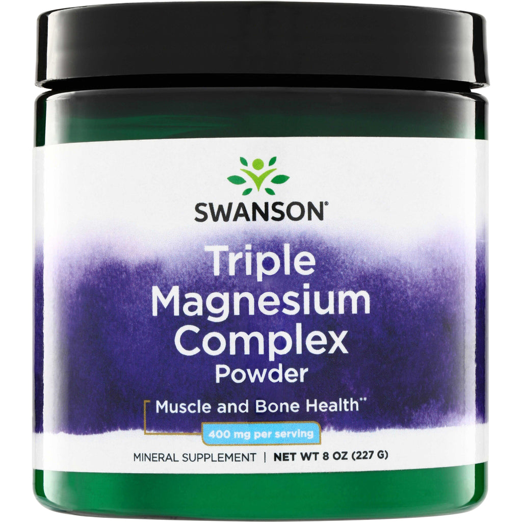 SW1831 | Swanson Triple Magnesium Complex Powder, Muscle and Bone Health, 400 mg per serving, 8 oz - Thumbnail