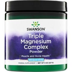 SW1831 | Swanson Triple Magnesium Complex Powder, Muscle and Bone Health, 400 mg per serving, 8 oz