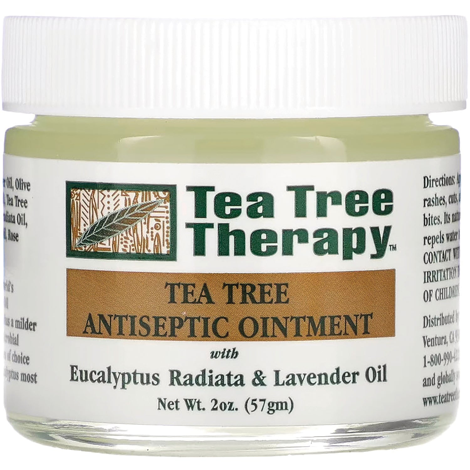 TTT010 | Tea Tree Therapy Tea Tree Antiseptic Ointment jar with Eucalyptus Radiata & Lavender Oil, 2 oz