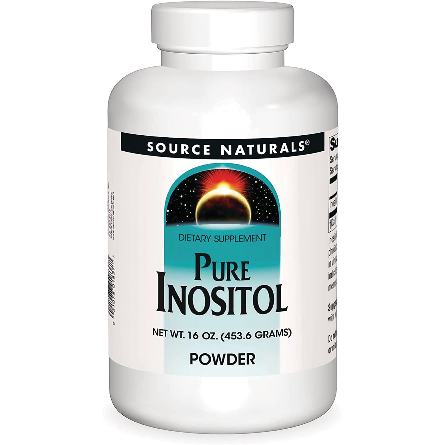 SN799 | Source Naturals Pure Inositol dietary supplement powder, 16 oz (453.6 g) bottle front label