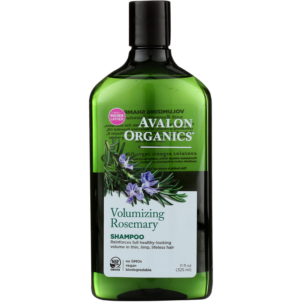 AVL048 | Avalon Organics Volumizing Rosemary shampoo bottle, 11 fl oz (325 ml) - Thumbnail