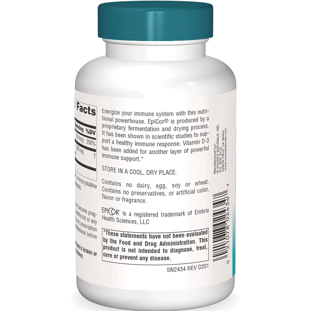 SN662 | Back label with storage directions, allergy info, and FDA disclaimer for immune support supplement - Thumbnail