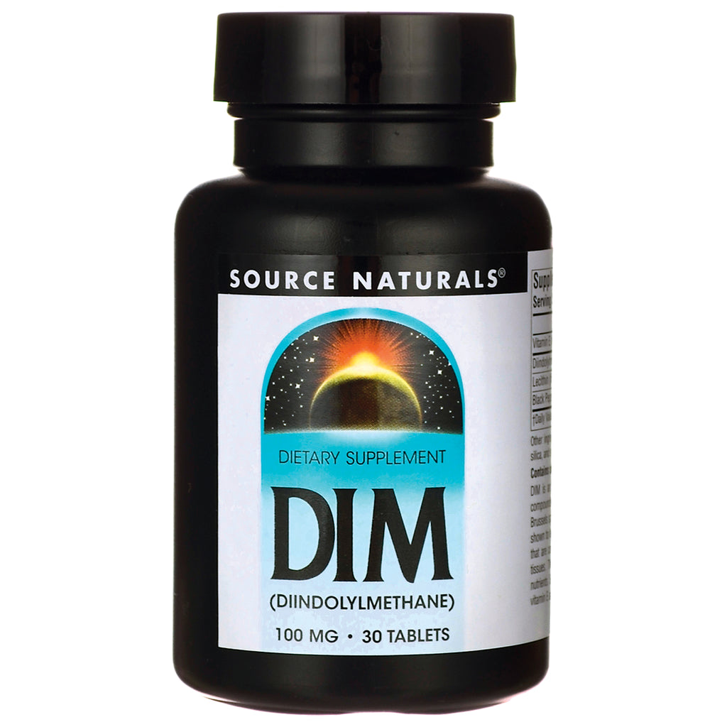 SN893 | Source Naturals DIM (Diindolylmethane) dietary supplement, 100 mg, 30 tablets - Thumbnail