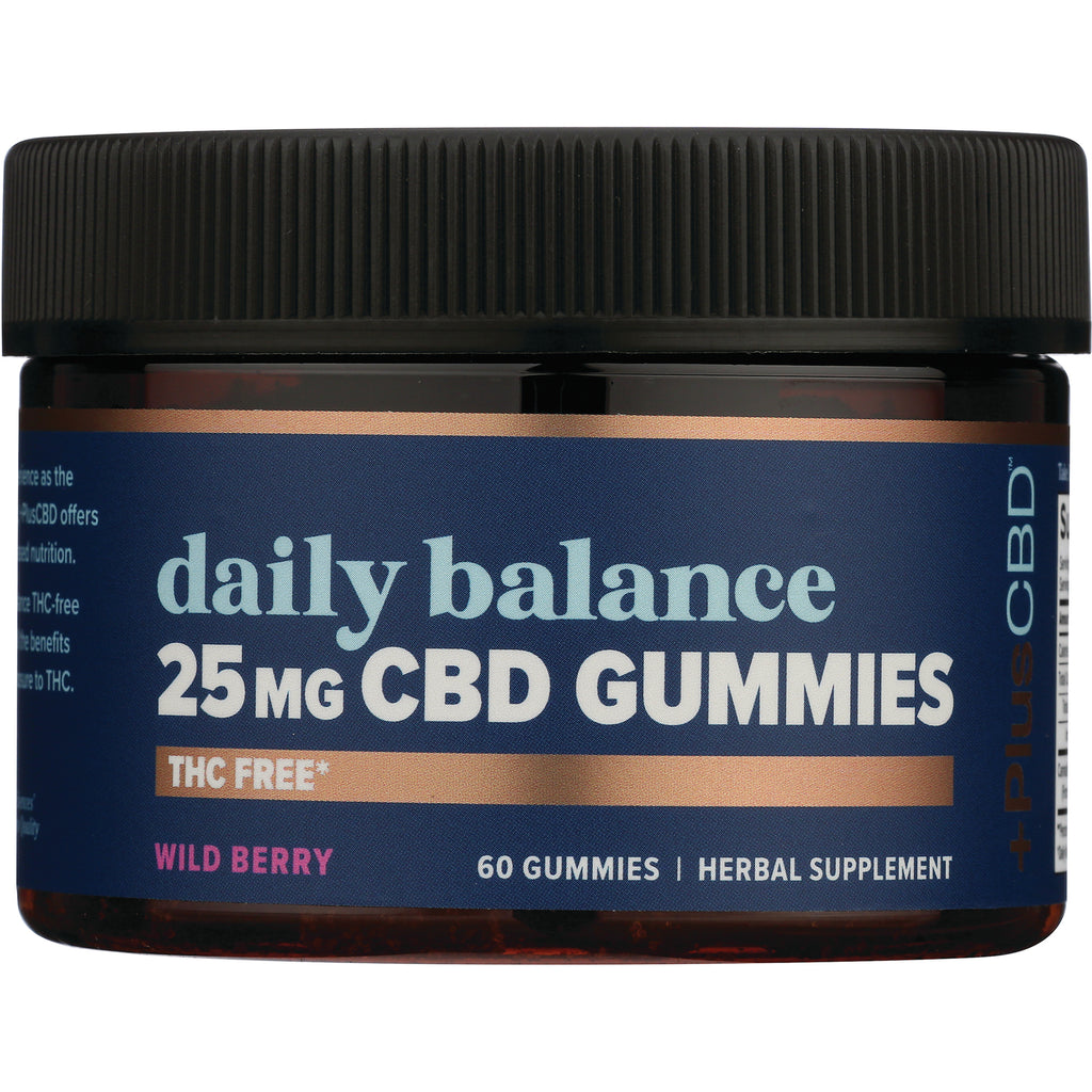 CV049 | daily balance 25 mg CBD gummies wild berry jar front label, 60 gummies - Thumbnail