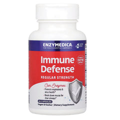 EMD026 | Enzymedica Immune Defense regular strength supplement bottle front label showing 60 capsules vegan & kosher