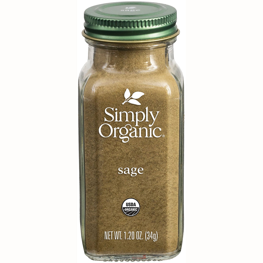 SMP079 | Simply Organic sage seasoning jar, USDA Organic, net wt 1.20 oz (34 g) - Thumbnail