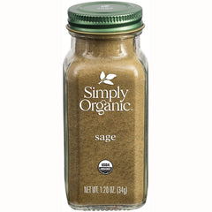 SMP079 | Simply Organic sage seasoning jar, USDA Organic, net wt 1.20 oz (34 g)