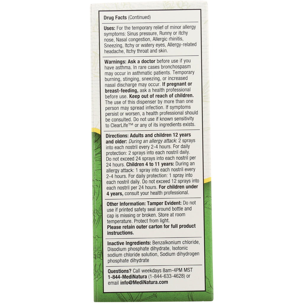 MNA037 | back panel showing drug facts, warnings, directions, and inactive ingredients text - Thumbnail