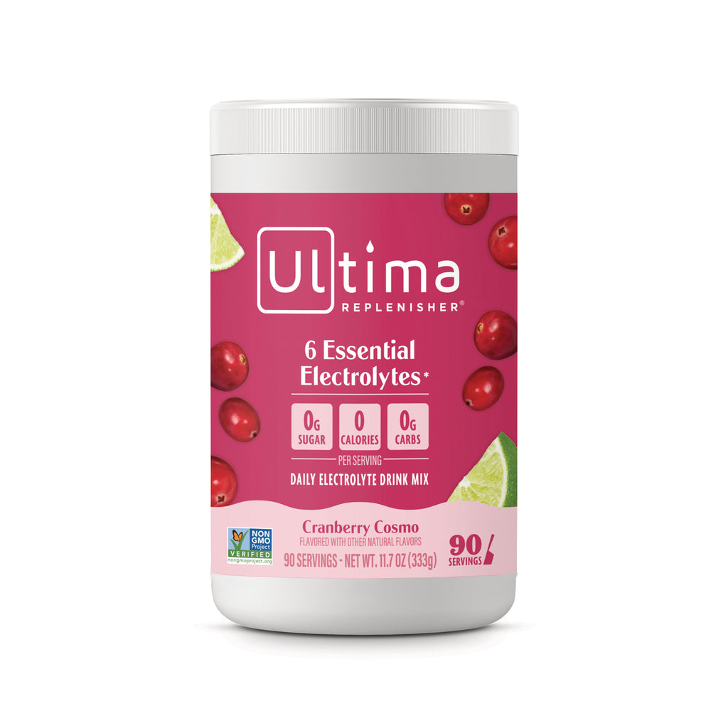 UHP033 | Ultima Replenisher Electrolyte Drink Mix, Cranberry Cosmo, front label with 0g sugar, 0 calories, 0g carbs - Thumbnail