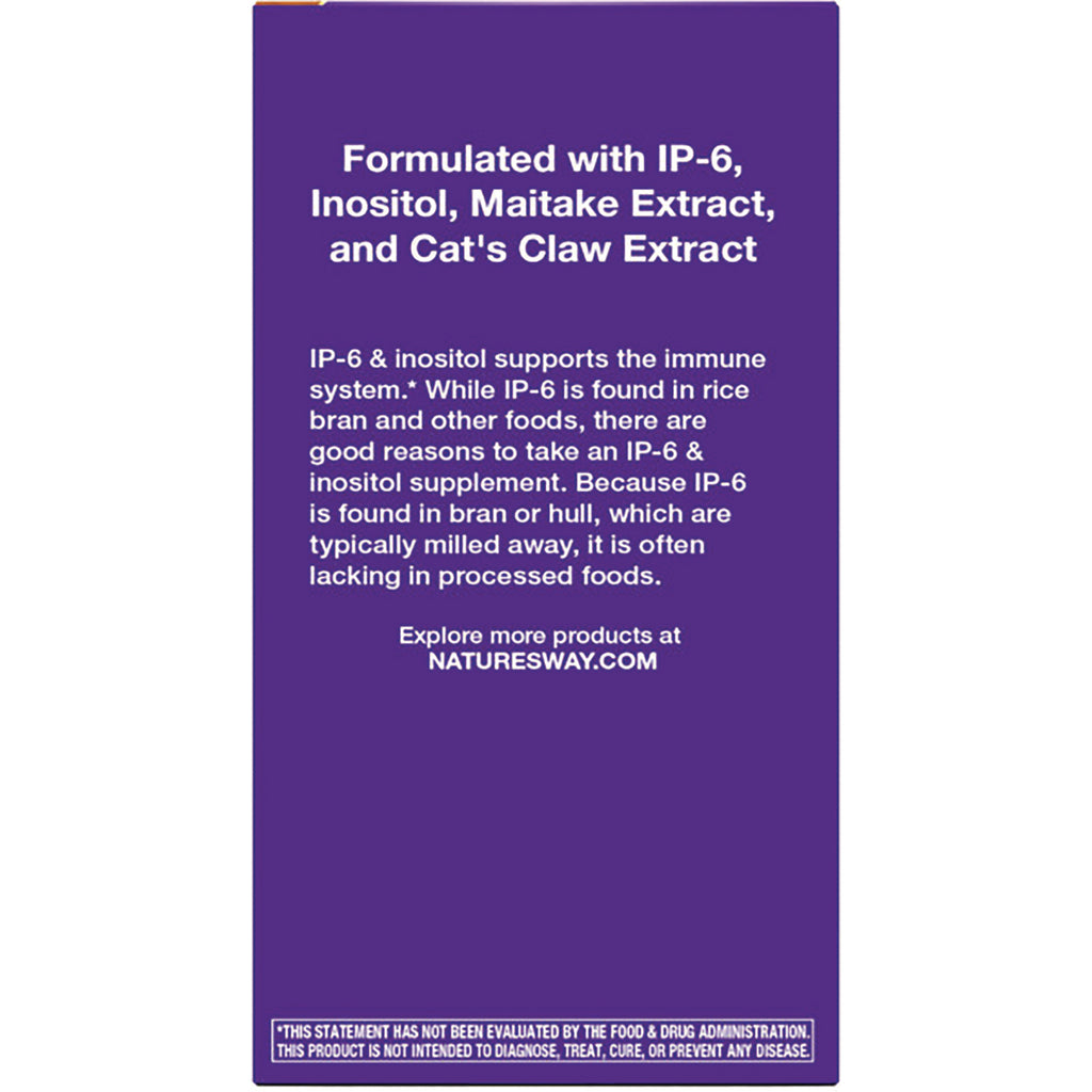 ET263 | Back panel listing IP-6, inositol, maitake extract and Cat's Claw extract with brief product info and NATURESWAY.COM - Thumbnail