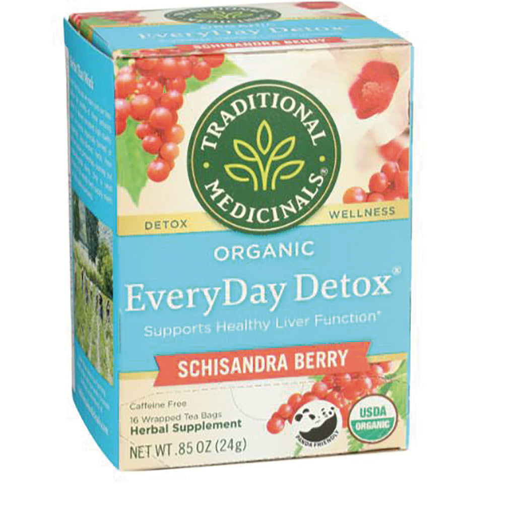 TMD010 | Traditional Medicinals Organic EveryDay Detox Schisandra Berry tea box, 16 wrapped tea bags - Thumbnail
