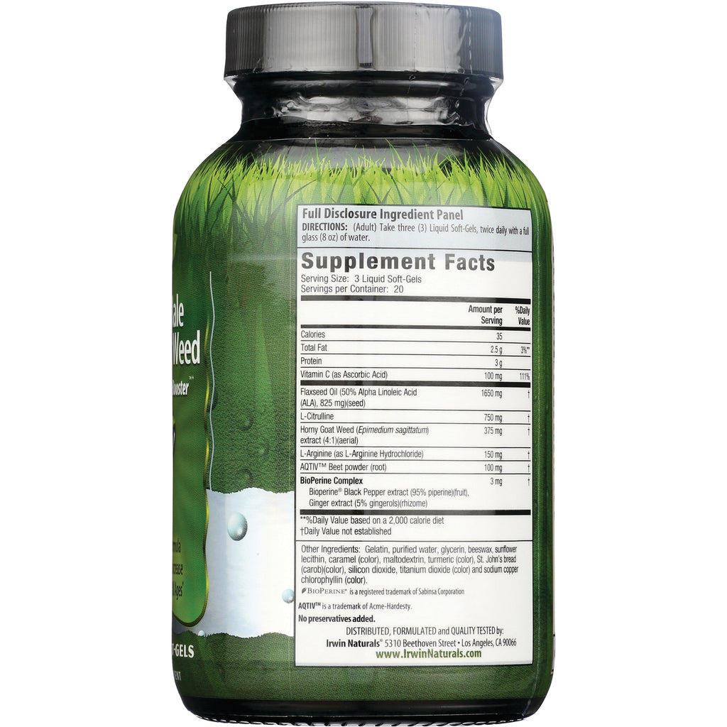 IR257 | back of green supplement bottle showing Supplement Facts panel with ingredients, serving size and directions - Thumbnail