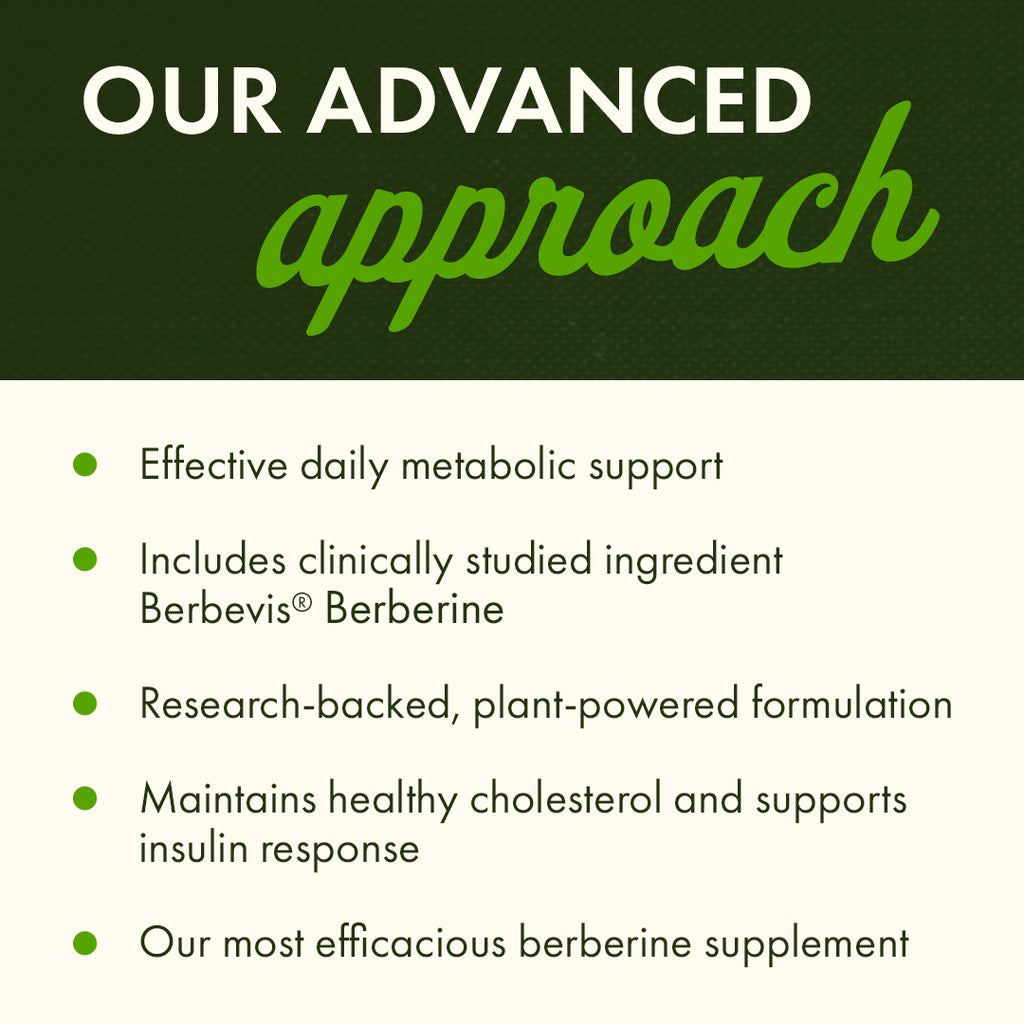 SW1864 | Product infographic titled Our advanced approach with bullet points on berberine benefits and metabolic support - Thumbnail