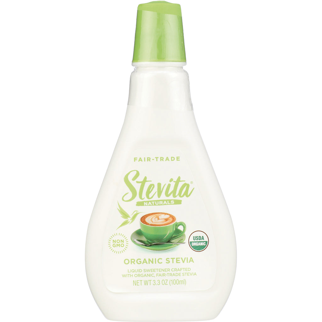 STV003 | Stevita Naturals Organic Stevia liquid sweetener bottle, 3.3 oz, Fair-Trade, USDA Organic, Non GMO - Thumbnail