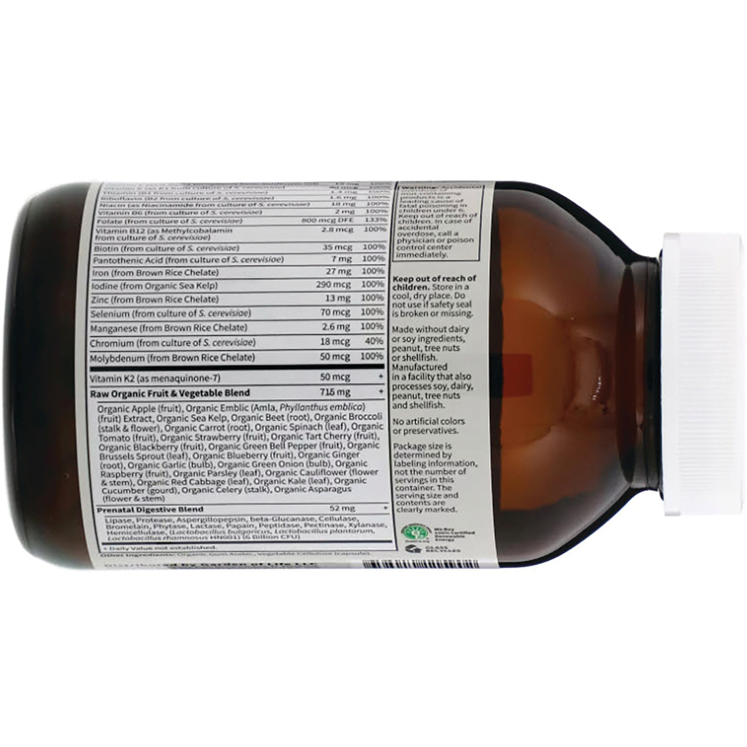 GLF139 | bottle back showing supplement facts and ingredient panel on white label