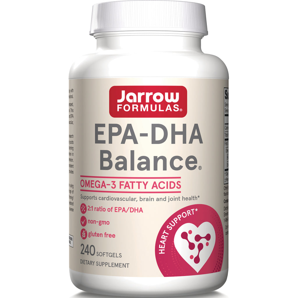 JR189 | Jarrow Formulas EPA-DHA Balance bottle front label, omega-3 fatty acids 240 softgels - Thumbnail