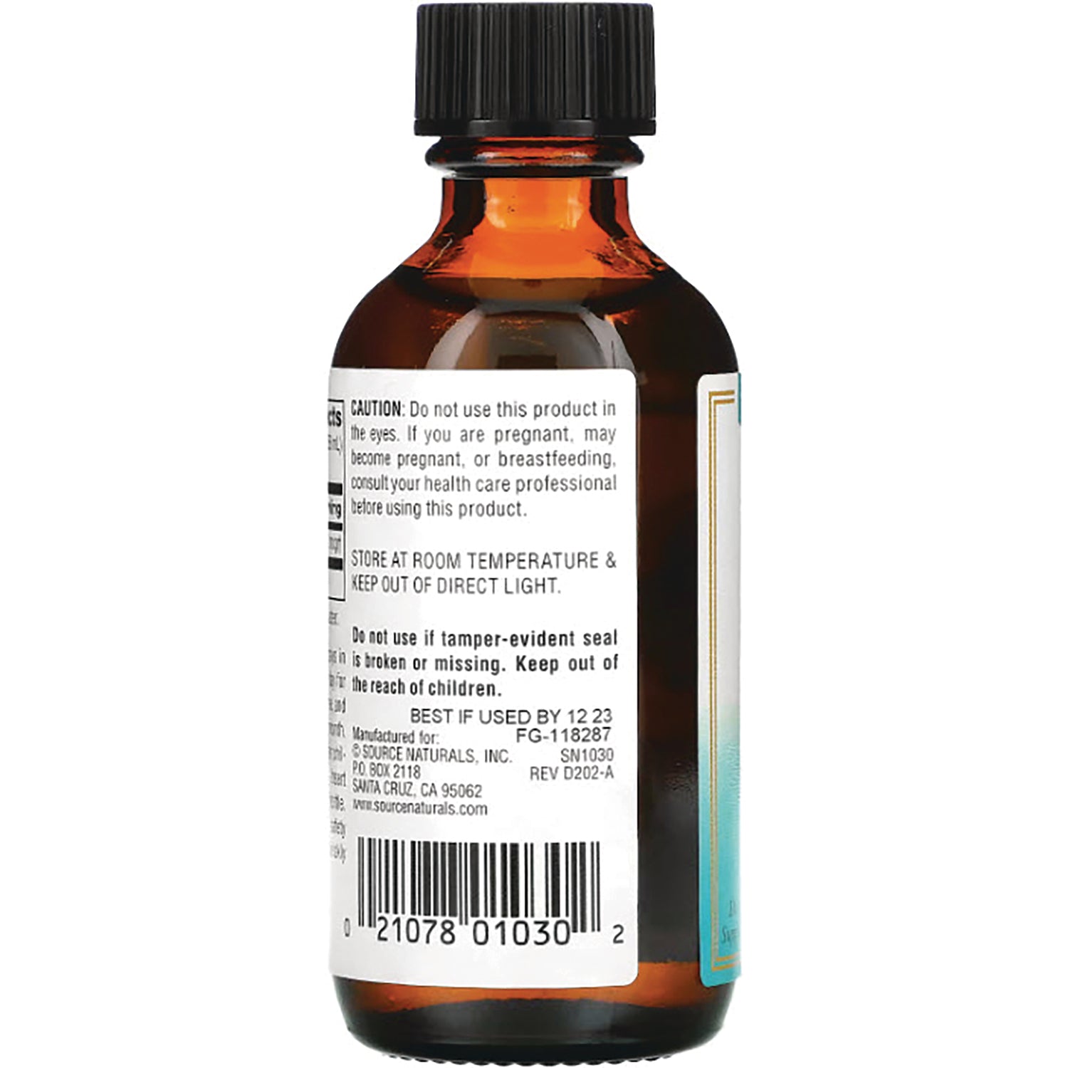 SN754 | Back label with caution and storage directions, best if used by date, and barcode